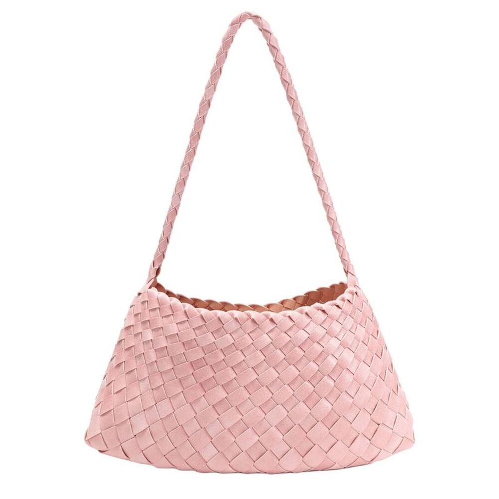 Tiffany & Fred Paris Hand-Woven Leather Shoulder Bag, Pink